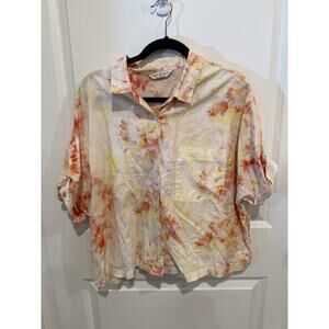 Alpine Design Women's Camp Button Down Shirt, Soft Peach Floral Sz XL Vacation